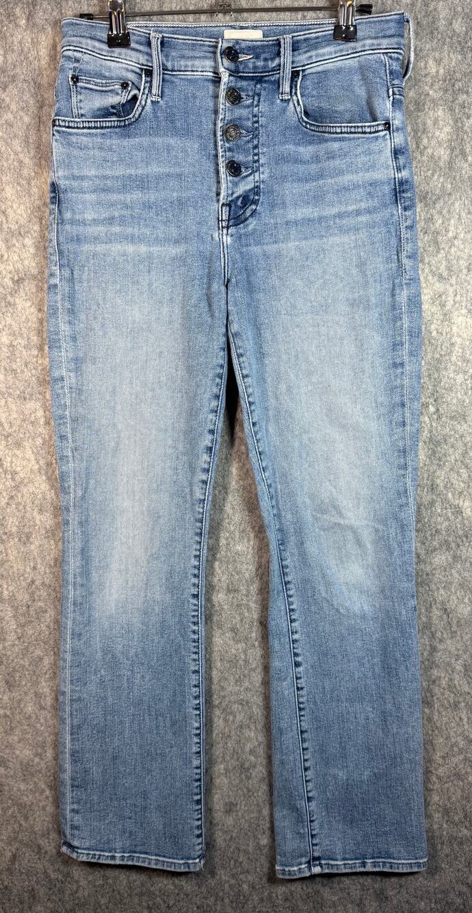 MOTHER The Pixie Insider Ankle Straight Jeans Group Bathing Size 26 Button Fly